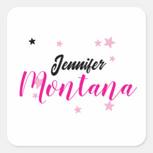 Professioneel elegante moderne minimalistische naa vierkante sticker