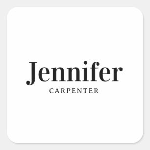 Professioneel elegante moderne minimalistische naa vierkante sticker