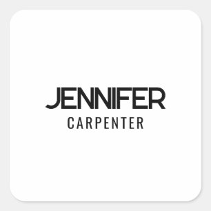 Professioneel elegante moderne minimalistische naa vierkante sticker