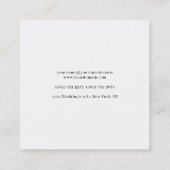 Professioneel elegante moderne minimalistische naa vierkante visitekaartje (Achterkant)