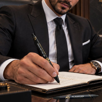 Professioneel Ellegant Leeuw Logo Zwarte Inkt Pen