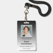 Professioneel Employee Gradient Zwart ID-badge Badge (Voorzijde met lanyard)