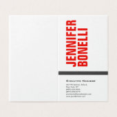 Professioneel en modern rood wit visitekaartjes (Buitenkant ongevouwen)