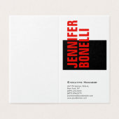 Professioneel en modern rood zwart visitekaartjes (Buitenkant ongevouwen)