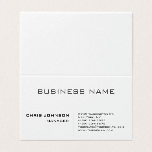 Professioneel en modern visitekaartjes (Buitenkant ongevouwen)