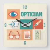 Professioneel en Opticien-ontwerp Vierkante Klok (Voorkant)