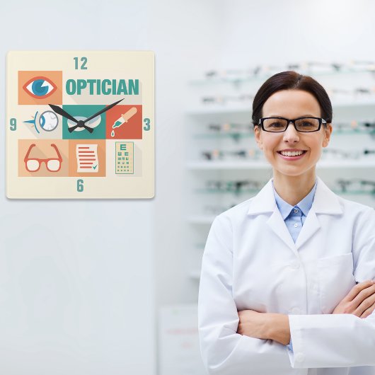 Professioneel en Opticien-ontwerp Vierkante Klok