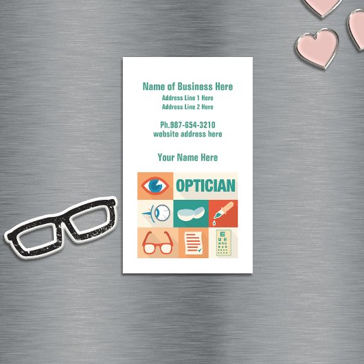 Professioneel en Opticien-ontwerp Visitekaartje Magneet