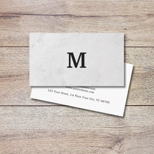 Professioneel Faux Stone zwart monogram Visitekaartje