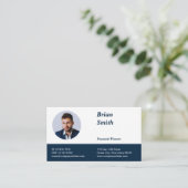 Professioneel financieel planner Wit-Blauw Zakelij Klantenkaartje (Staand voorkant)