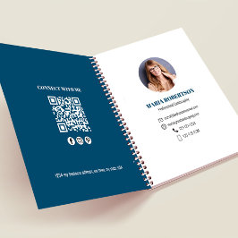 Professioneel Foto Zakelijk QR Code Blauw Notitieboek