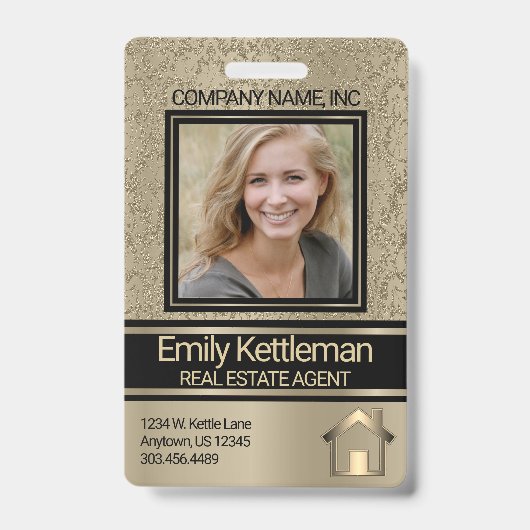 Professioneel fotobadge - Goud Badge (Voorzijde)