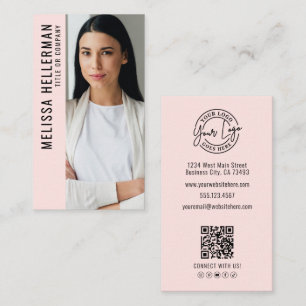 Professioneel Fotologo Verticaal Roze Visitekaartje