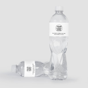 Professioneel Gebrandmerkt Zakelijk Logo Zwart & W Waterfles Etiket
