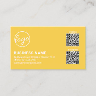 Professioneel Geel Logo QR Code Modern Visitekaartje