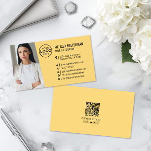 Professioneel Geel QR Code Foto Logo Visitekaartje