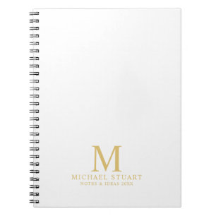 Professioneel gepersonaliseerd monogram en naam notitieboek