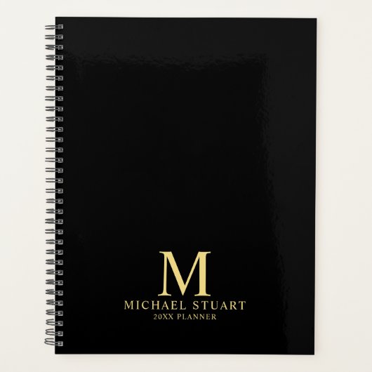 Professioneel, gepersonaliseerd monogram en naam planner (Voorkant)