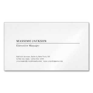 Professioneel gewoon minimalistisch modern magnetisch visitekaartje