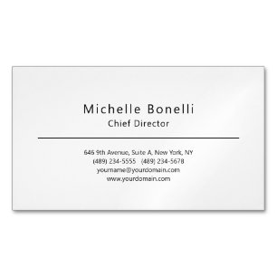 Professioneel Gewoon Modern Minimalistisch Wit Magnetisch Visitekaartje
