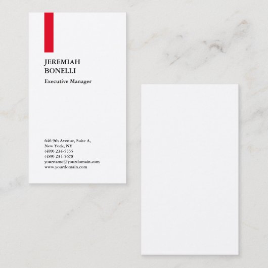 Professioneel gewoon rood wit, modern visitekaartje (Voorkant / Achterkant)