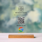 Professioneel Google Reviews QR Code Zakelijk Logo Acryl Bord (Neutraal)