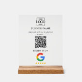 Professioneel Google Reviews QR Code Zakelijk Logo Acryl Bord (Voorkant)
