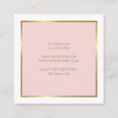 Professioneel Goud Blush Roze Wit Luxe Plain Vierkante Visitekaartje (Achterkant)