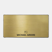 Professioneel goud metallisch monogram bureaumat (Voorkant)