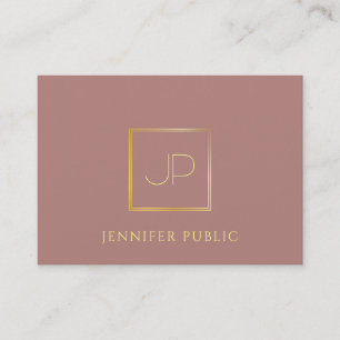Professioneel Goud Monogram Moderne Sjabloon Luxe Visitekaartje