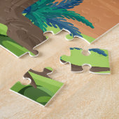 Professioneel grafisch Monogram Jurassic blauw gro Legpuzzel (Zijkant)