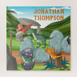 Professioneel grafisch Monogram Jurassic blauw gro Legpuzzel