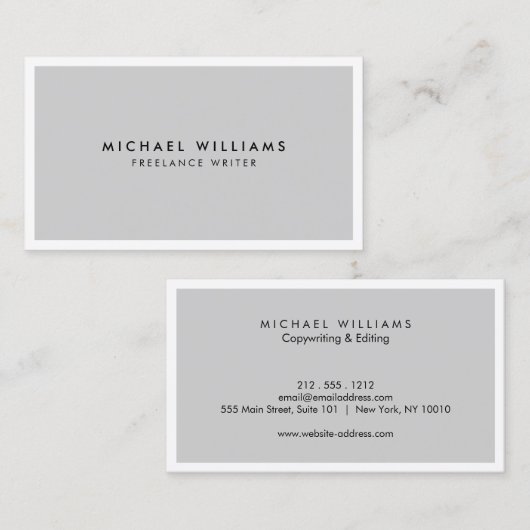 Professioneel grijs en wit Visitekaartje (Voorkant / Achterkant)
