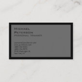 Professioneel grijs fitness Visitekaartje (Achterkant)