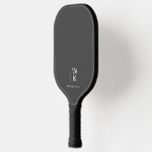 Professioneel Grijs Monogram Initialen + Naam Pickleball Paddle (Links)