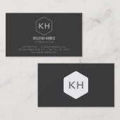 Professioneel  grijs monogram Logo Visitekaartje (Voorkant / Achterkant)