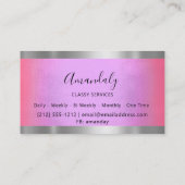 Professioneel, grijs omhuld elegant roze koper visitekaartje (Achterkant)