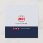 Professioneel grijs Rood voeg je foto-QR-code toe Vierkante Visitekaartje (Achterkant)