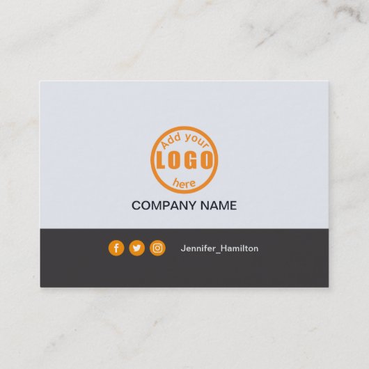 Professioneel Grijs Sinaasappel voeg uw Logo QR Co Visitekaartje (Achterkant)