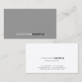 Professioneel, grijs, wit minimumplaatje visitekaartje (Voorkant / Achterkant)