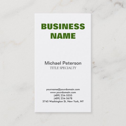 Professioneel groen contemmodern Visitekaartje (Voorkant)