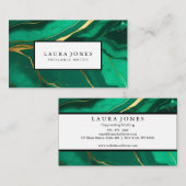 Professioneel groen marmer visitekaartje (Voorkant / Achterkant)