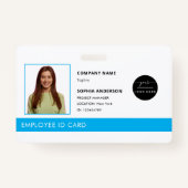 Professioneel Groene Bedrijf Logo Werknemer Foto I Badge (Voorkant)