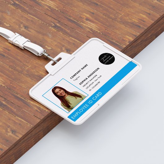 Professioneel Groene Bedrijf Logo Werknemer Foto I Badge