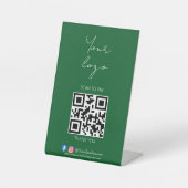 Professioneel groene QR-code Pedestal Sign Reclamebord Met Voetstuk (Voorkant)