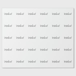 Professioneel handgeschreven naam minimalistisch m cadeaupapier