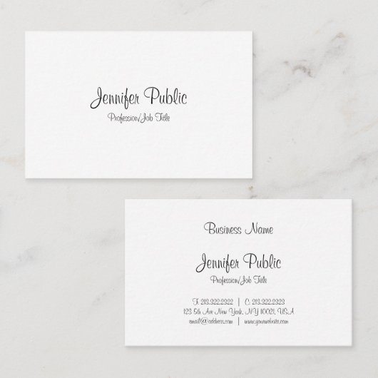 Professioneel handgeschreven script Modern gestroo Visitekaartje (Voorkant / Achterkant)