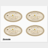 Professioneel honinglabel Ivory Gold Oval Ovale Sticker (Vel)