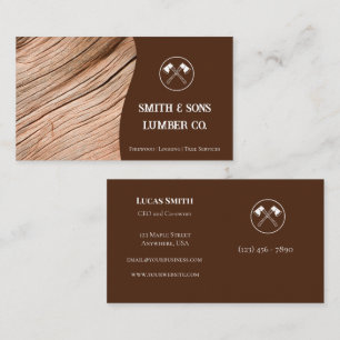 Professioneel Houten Graanbijl Logo Lumber Company Visitekaartje