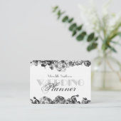 Professioneel Huwelijksplanner Elegant Zwart & Wit Visitekaartje (Staand voorkant)